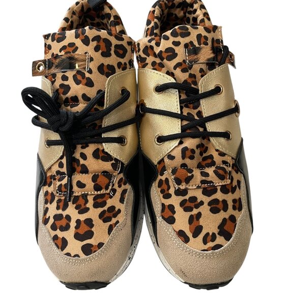 Fashion Nova Samariah Chunky Sneakers Leopard Print Size 9 Streetwear Athleisure - Picture 11 of 12